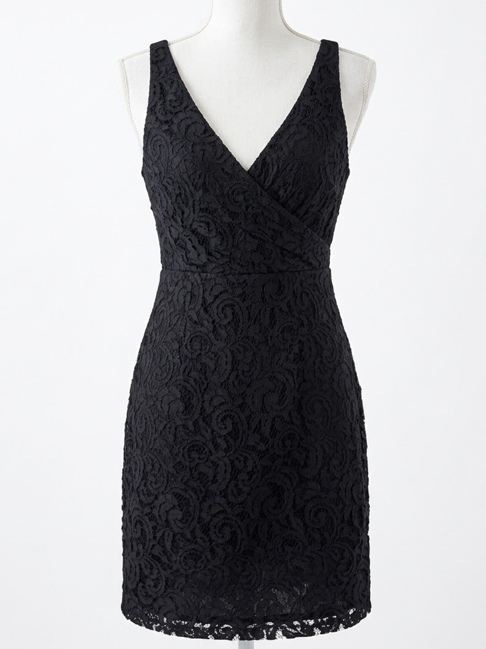 Vintage 2013 J.Crew NWT Black Lace Wrap Mini Dress - Size 4 (Deadstock)